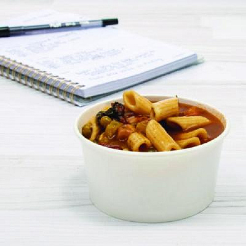 SOLO Double Poly Paper Food Container, 6 oz, 3.83" Diameter x 1.99" h, White, 1,000/Carton (VS606X02050)