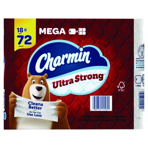 Charmin Ultra Strong Bathroom Tissue, Septic Safe, 2-Ply, White, 220 Sheets/Roll, 18 Rolls/Pack (11105)