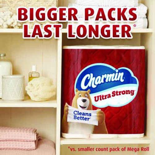Charmin Ultra Strong Bathroom Tissue, Septic Safe, 2-Ply, White, 220 Sheets/Roll, 18 Rolls/Pack (11105)