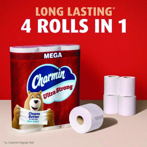 Charmin Ultra Strong Bathroom Tissue, Septic Safe, 2-Ply, White, 220 Sheets/Roll, 18 Rolls/Pack (11105)
