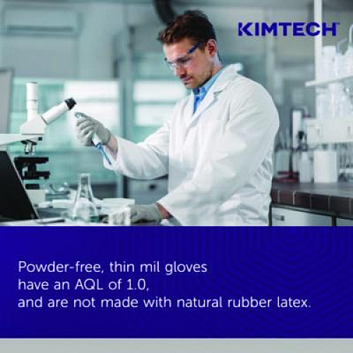 Kimtech STERLING Nitrile Exam Gloves, Powder-Free, X-Small, 3.5 mil Thick, 12" Long, Sterling Gray, 100/Box (53137)