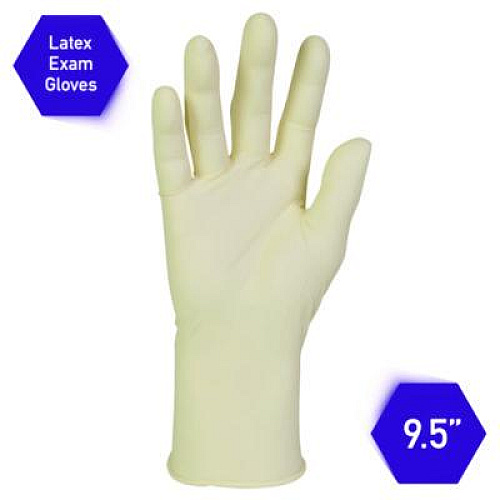 Kimtech PFE Latex Exam Gloves, Powder-Free, X-Large, 6.3 mil Thick, 9.5" Long, Natural, 1,000/Carton (57550)