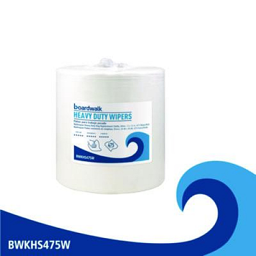 Boardwalk Hydrospun Wipers, Heavy Duty, 12 x 12, White, 475/Roll (HS475W)