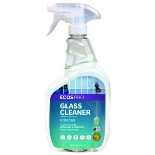 ECOS PRO Glass Cleaner, Vinegar Scent, 32 oz Spray Bottle, 6/Carton (PL93006CT)