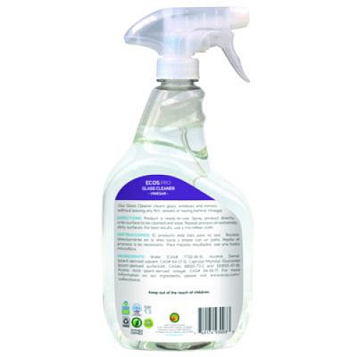 ECOS PRO Glass Cleaner, Vinegar Scent, 32 oz Spray Bottle, 6/Carton (PL93006CT)