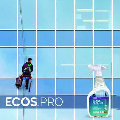 ECOS PRO Glass Cleaner, Vinegar Scent, 32 oz Spray Bottle, 6/Carton (PL93006CT)