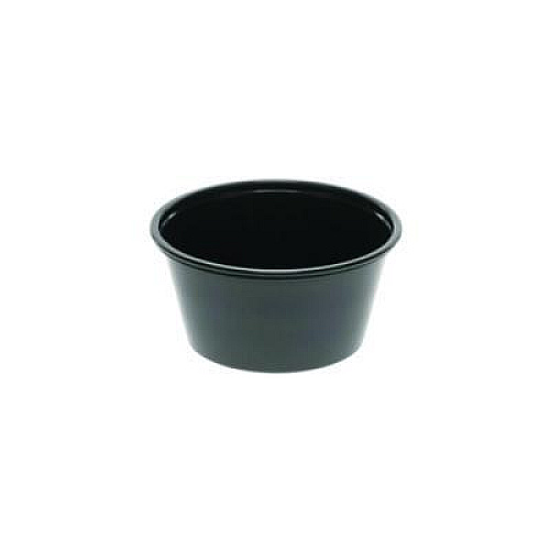Pactiv Evergreen Plastic Portion Cup, 3.25 oz, Black, 3,000/Carton (YSPP300EA)
