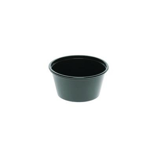 Pactiv Evergreen Plastic Portion Cup, 2 oz., Black, 2,400/Carton (YSPP200EA)