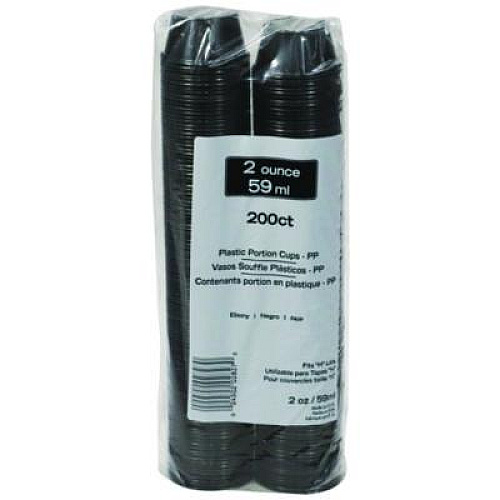 Pactiv Evergreen Plastic Portion Cup, 2 oz., Black, 2,400/Carton (YSPP200EA)