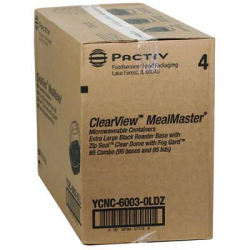 Pactiv Evergreen ClearView MealMaster Chicken Roaster, 10.75 x 8.5 x 4.25, Black/Clear, Plastic, 95/Carton (YCNC60030LDZ)