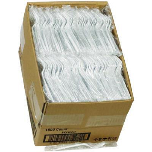 Pactiv Evergreen Fieldware Cutlery, Individually Wrapped, Mediumweight Fork, Plastic, White, 1,000/Carton (FKFWCH)