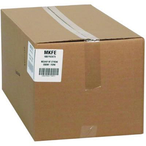 Pactiv Evergreen Meadoware Cutlery, Individually Wrapped, Medium Heavyweight Fork, Plastic, Black, 1,000/Carton (MKFE)