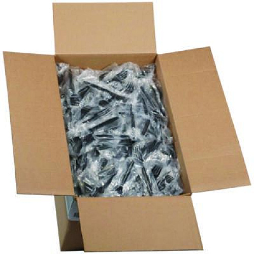 Pactiv Evergreen Meadoware Cutlery, Individually Wrapped, Medium Heavyweight Fork, Plastic, Black, 1,000/Carton (MKFE)