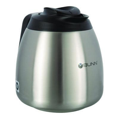 BUNN Thermal Carafe, 64 oz, Stainless Steel/Black (THERMBLK)