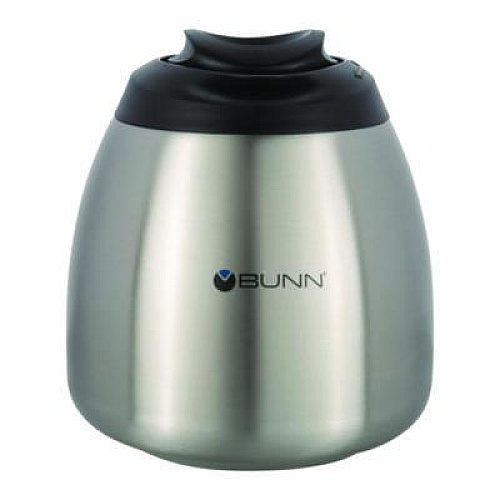 BUNN Thermal Carafe, 64 oz, Stainless Steel/Black (THERMBLK)