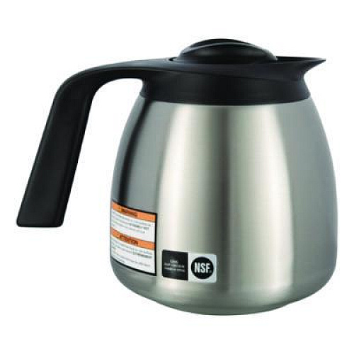 BUNN Thermal Carafe, 64 oz, Stainless Steel/Black (THERMBLK)