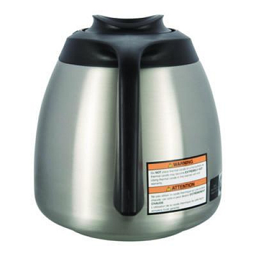 BUNN Thermal Carafe, 64 oz, Stainless Steel/Black (THERMBLK)
