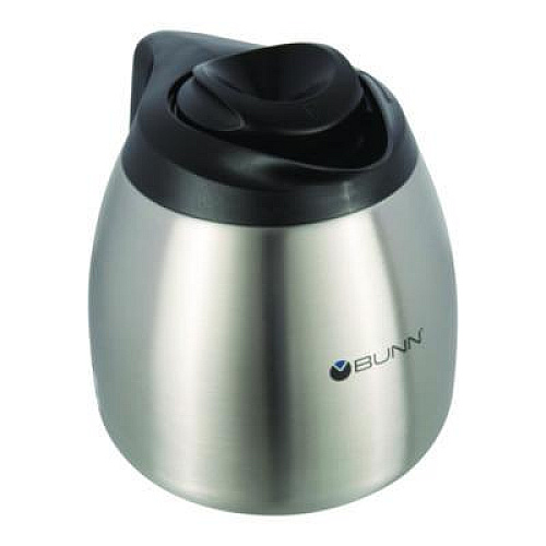 BUNN Thermal Carafe, 64 oz, Stainless Steel/Black (THERMBLK)