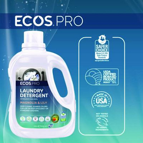ECOS PRO Laundry Detergent Liquid, Magnolia and Lily Scent, 170 oz Jug, 2/Carton (PL937202CT)