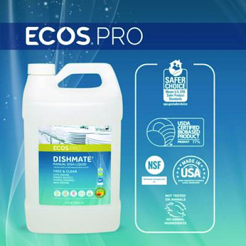 ECOS PRO Dishmate Manual Dish Liquid, 128 oz Bottle (PL972104)