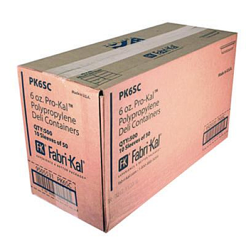 Fabri-Kal Microwavable Deli Containers, 6 oz, 4.6" Diameter x 1.3" h, Clear, Plastic, 500/Carton (PK6SC)