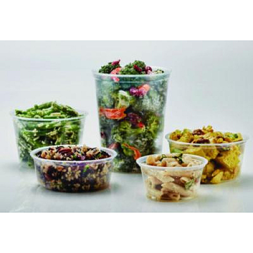 Fabri-Kal Microwavable Deli Containers, 6 oz, 4.6" Diameter x 1.3" h, Clear, Plastic, 500/Carton (PK6SC)