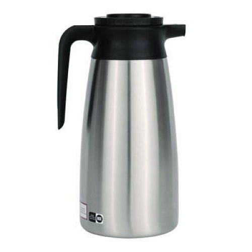 BUNN Thermal Vacuum Pitcher, 64 oz, Stainless Steel/Black (VACPIT19)