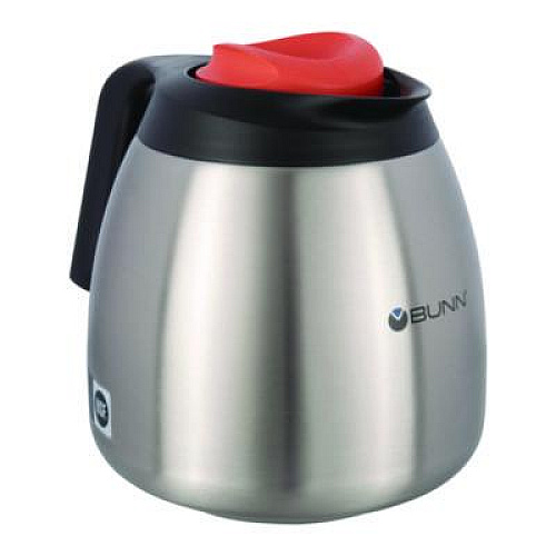 BUNN Decaf Thermal Carafe, 64 oz, Stainless Steel/Black/Orange (THERMORN)