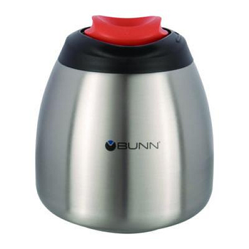 BUNN Decaf Thermal Carafe, 64 oz, Stainless Steel/Black/Orange (THERMORN)