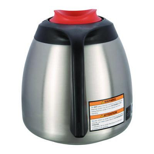 BUNN Decaf Thermal Carafe, 64 oz, Stainless Steel/Black/Orange (THERMORN)