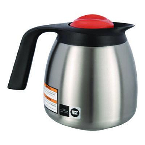 BUNN Decaf Thermal Carafe, 64 oz, Stainless Steel/Black/Orange (THERMORN)