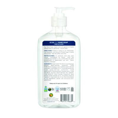 ECOS PRO Liquid Hand Soap, Free and Clear Scent, 17 oz, 6/Carton (PL96636CT)