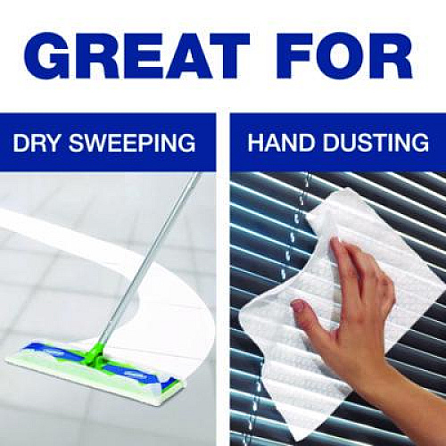 Swiffer Max/XL Dry Refill Cloths, 17.88 x 10, White, 16/Box, 6 Boxes/Carton (37109)