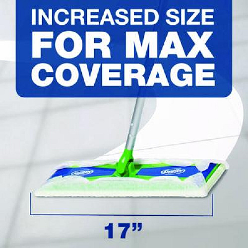 Swiffer Max/XL Dry Refill Cloths, 17.88 x 10, White, 16/Box, 6 Boxes/Carton (37109)
