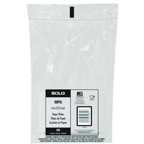 SOLO Compostable Paper Dinnerware, ProPlanet Seal, Plate, 6" dia, White, 500/Carton (OFMP6PLANET)