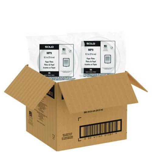 SOLO Compostable Paper Dinnerware, ProPlanet Seal, Plate, 9" dia, White, 250/Carton (OFMP9PLANET)