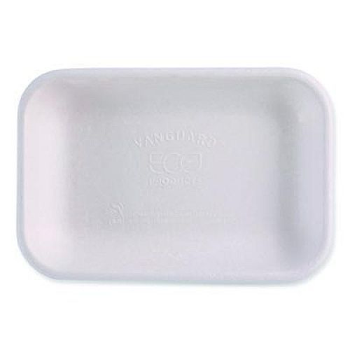 Eco-Products WorldView Vanguard Rectangular Container, 12 oz, 7 x 4.75 x 1, Sugarcane Fiber, White, 400/Carton (EPSCRC12NFA)