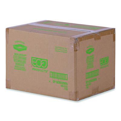 Eco-Products WorldView Vanguard Rectangular Container, 12 oz, 7 x 4.75 x 1, Sugarcane Fiber, White, 400/Carton (EPSCRC12NFA)