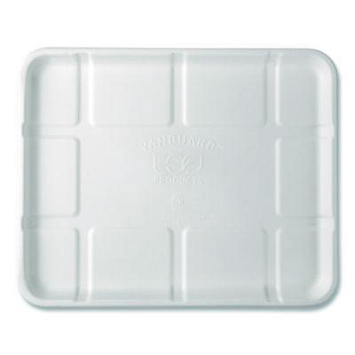 Eco-Products Meat and Produce Food Trays, 10.52 x 8.5 x 0.5, White, Sugarcane Fiber, 300/Carton (EPMP8SNFA)