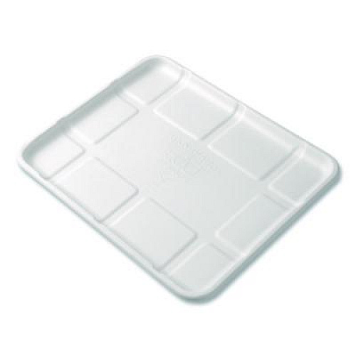 Eco-Products Meat and Produce Food Trays, 10.52 x 8.5 x 0.5, White, Sugarcane Fiber, 300/Carton (EPMP8SNFA)
