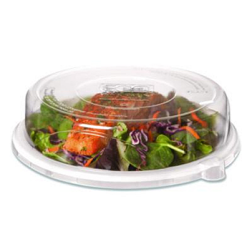Eco-Products 100% Recycled Content Round Plate Lids, Plastic, 9" dia x 1.5" h, Clear, 300/Carton (EPP013LID)