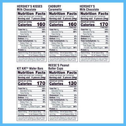 Hershey's Assorted Minis Value Pack, Assorted Chocolates, 63.4 oz Bag, 230 Pieces (22002450)