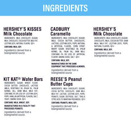 Hershey's Assorted Minis Value Pack, Assorted Chocolates, 63.4 oz Bag, 230 Pieces (22002450)