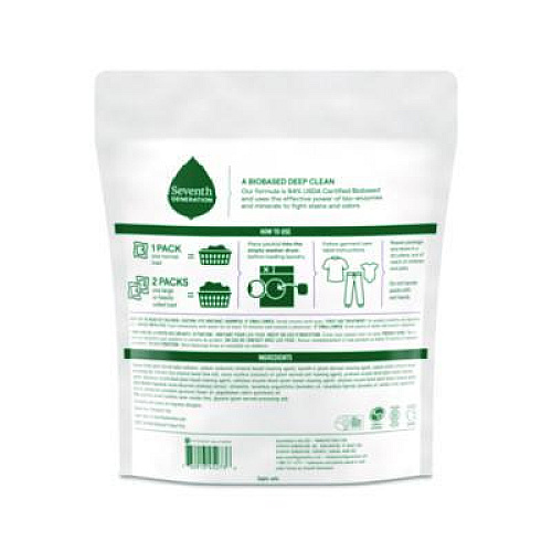Seventh Generation Natural Laundry Detergent Packs, Powder, Lavender Scent, 45 Packets/Pack, 8/Carton (62692700)