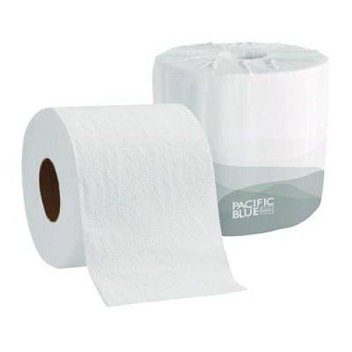 Georgia Pacific Professional Pacific Blue Basic Bathroom Tissue, Septic Safe, 2-Ply, White, 550 Sheets/Roll, 80 Rolls/Carton (1988001)