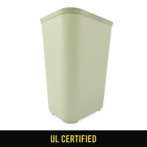 Rubbermaid Commercial Fiberglass Wastebasket, 10 gal, Fiberglass, Beige (254400BG)
