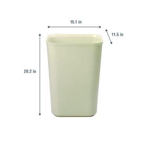Rubbermaid Commercial Fiberglass Wastebasket, 10 gal, Fiberglass, Beige (254400BG)