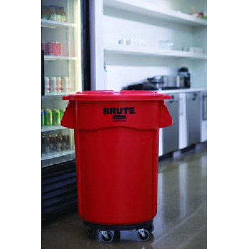 Rubbermaid Commercial Vented Round Brute Container, 44 gal, Plastic, Red, 4/Carton (264360REDCT)