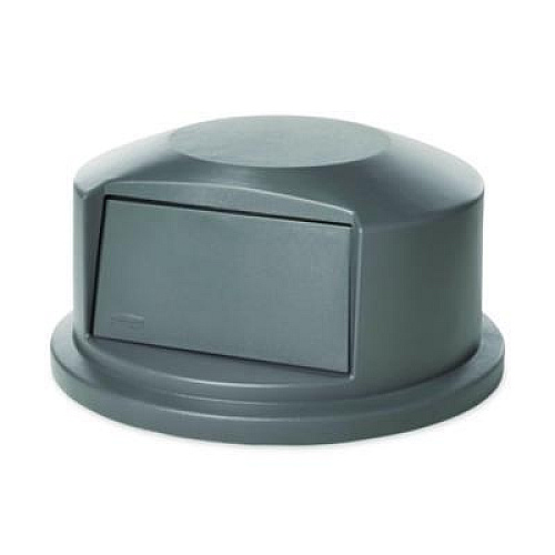 Rubbermaid Commercial Round BRUTE Dome Top Receptacle, Push Door for 44 gal Containers, 24.81" Diameter x 12.63h, Gray (264788GRA)