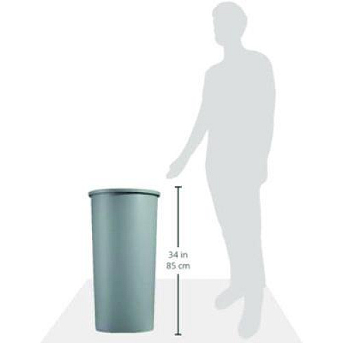 Rubbermaid Commercial Untouchable Large Plastic Round Waste Receptacle, 22 gal, Plastic, Gray (354600GY)